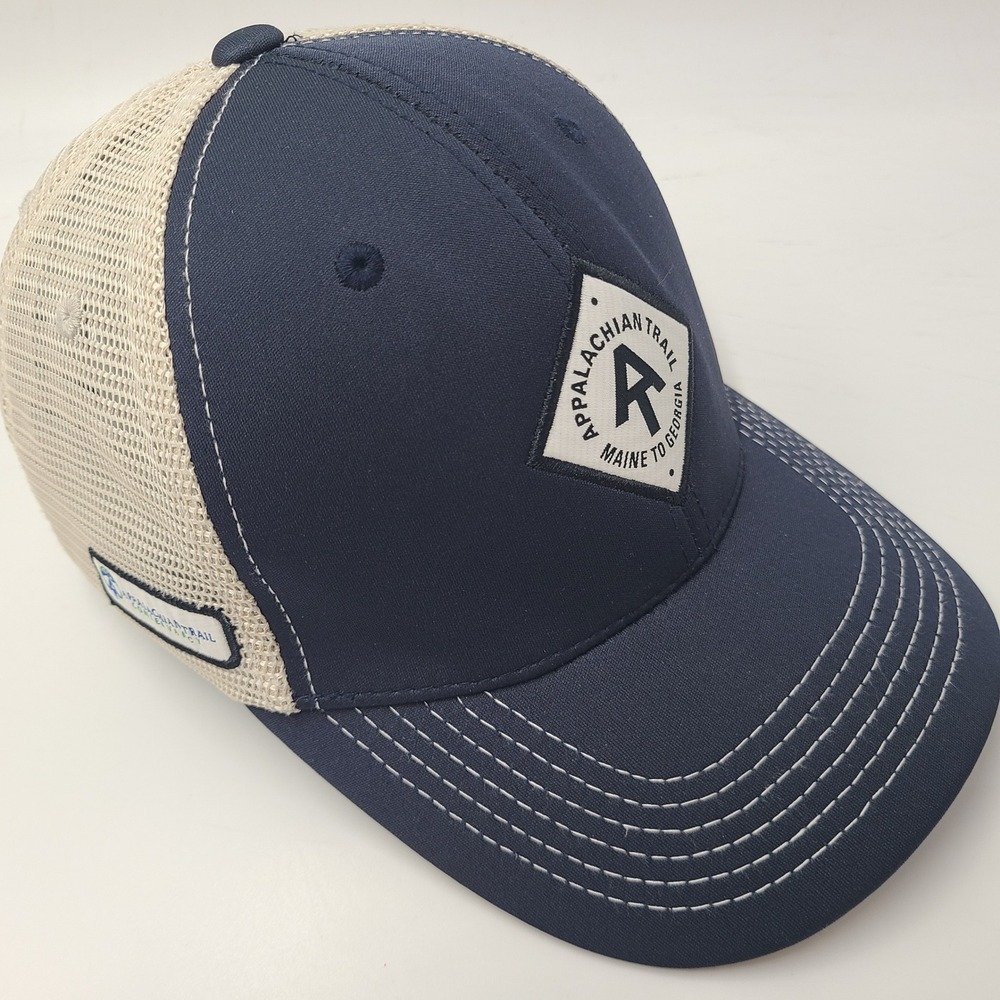 Appalachian Trail Hat Snapback Trucker Mesh Blue Beige Conservancy Maine Georgia